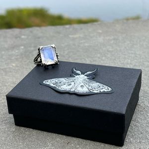 BloodMilk “Hecate Rainbow Moonstone” ring size 7